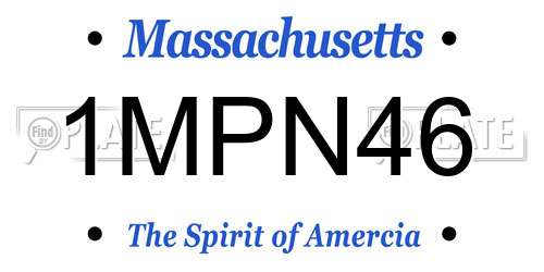 1MPN46 Massachusetts License Plate