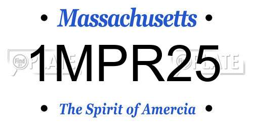 1MPR25 Massachusetts License Plate