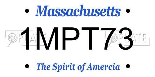 1MPT73 Massachusetts License Plate