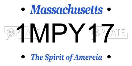 1MPY17 Massachusetts License Plate