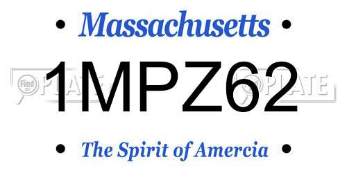 1MPZ62 Massachusetts License Plate