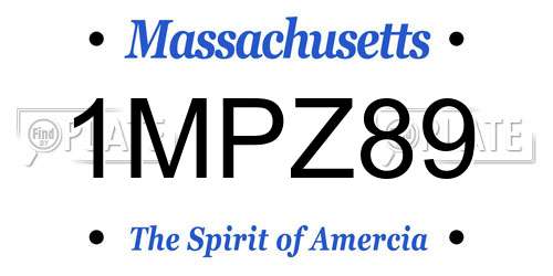 1MPZ89 Massachusetts License Plate