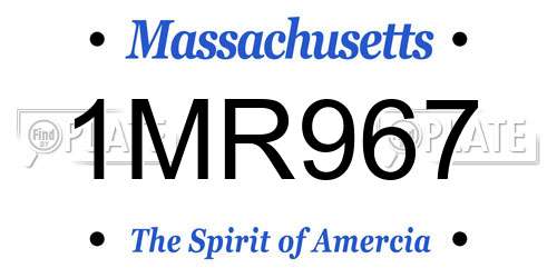 1MR967 Massachusetts License Plate