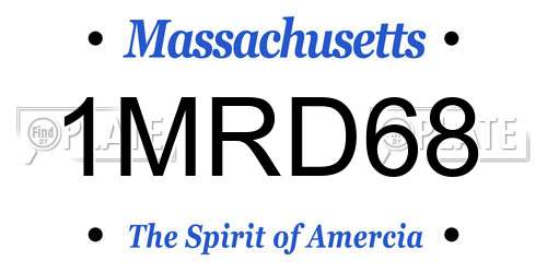 1MRD68 Massachusetts License Plate