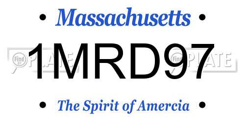 1MRD97 Massachusetts License Plate