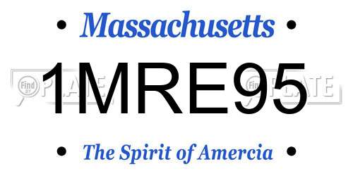 1MRE95 Massachusetts License Plate