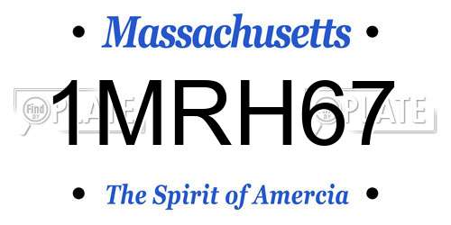 1MRH67 Massachusetts License Plate