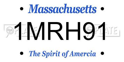 1MRH91 Massachusetts License Plate