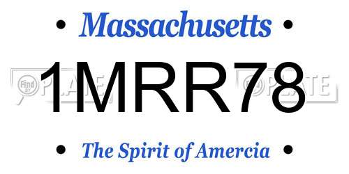 1MRR78 Massachusetts License Plate