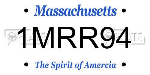 1MRR94 Massachusetts License Plate