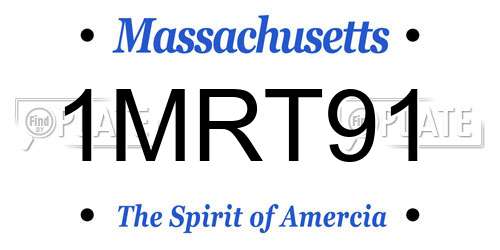1MRT91 Massachusetts License Plate