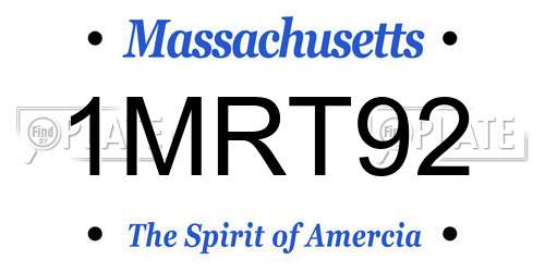 1MRT92 Massachusetts License Plate