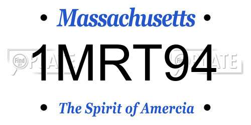 1MRT94 Massachusetts License Plate