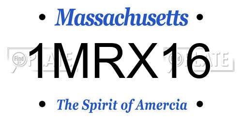 1MRX16 Massachusetts License Plate