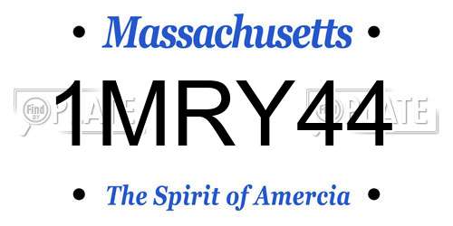 1MRY44 Massachusetts License Plate
