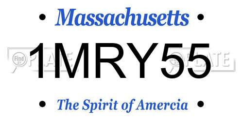 1MRY55 Massachusetts License Plate