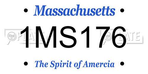 1MS176 Massachusetts License Plate