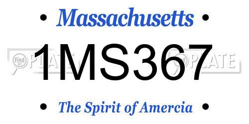 1MS367 Massachusetts License Plate