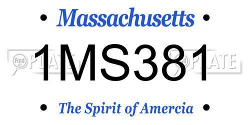 1MS381 Massachusetts License Plate