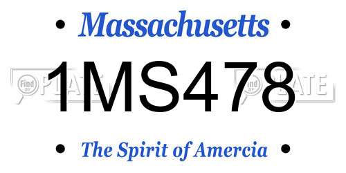 1MS478 Massachusetts License Plate
