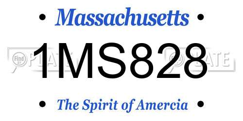 1MS828 Massachusetts License Plate