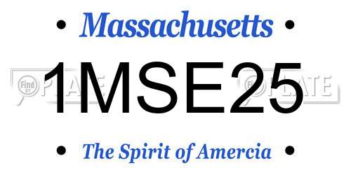 1MSE25 Massachusetts License Plate