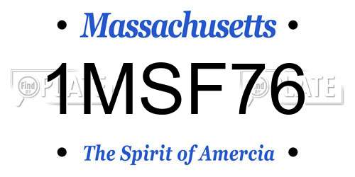 1MSF76 Massachusetts License Plate