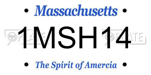 1MSH14 Massachusetts License Plate