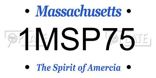 1MSP75 Massachusetts License Plate