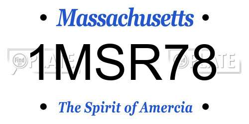 1MSR78 Massachusetts License Plate