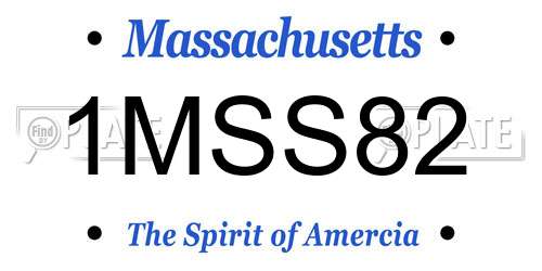 1MSS82 Massachusetts License Plate