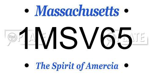 1MSV65 Massachusetts License Plate