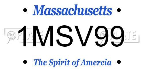 1MSV99 Massachusetts License Plate