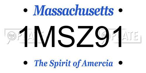 1MSZ91 Massachusetts License Plate
