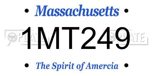 1MT249 Massachusetts License Plate