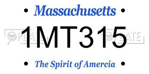 1MT315 Massachusetts License Plate