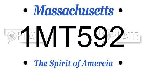 1MT592 Massachusetts License Plate