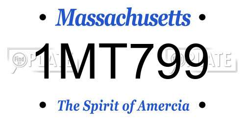 1MT799 Massachusetts License Plate