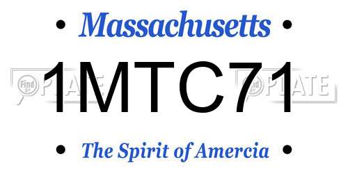 1MTC71 Massachusetts License Plate