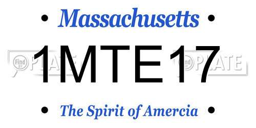 1MTE17 Massachusetts License Plate