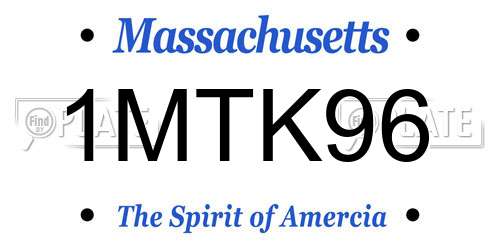 1MTK96 Massachusetts License Plate