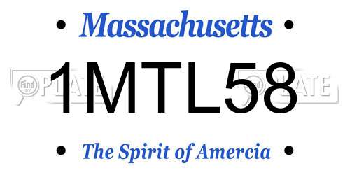 1MTL58 Massachusetts License Plate