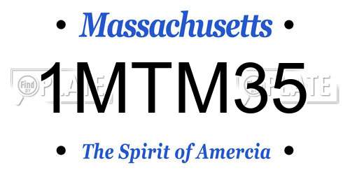 1MTM35 Massachusetts License Plate