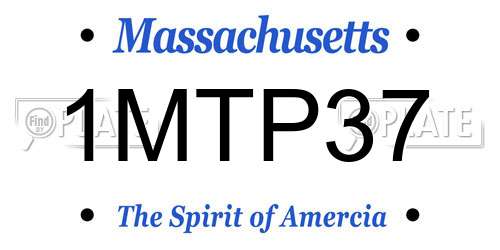 1MTP37 Massachusetts License Plate