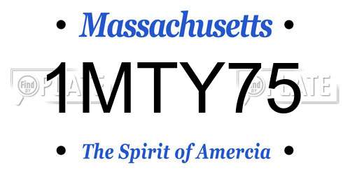 1MTY75 Massachusetts License Plate