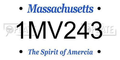 1MV243 Massachusetts License Plate