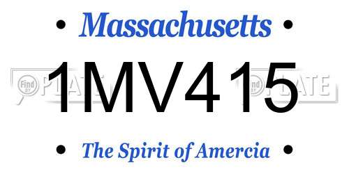 1MV415 Massachusetts License Plate