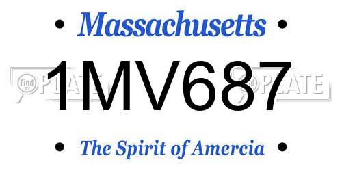 1MV687 Massachusetts License Plate