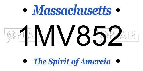 1MV852 Massachusetts License Plate