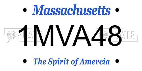 1MVA48 Massachusetts License Plate